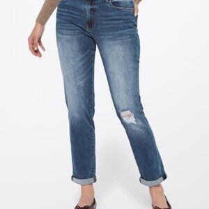 Kut From The Kloth Catherine Boyfriend Fit Denim Jeans Blue Size 4 Distressed